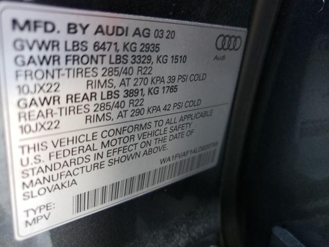 2020 AUDI Q8 PRESTIG WA1FVAF14LD020759