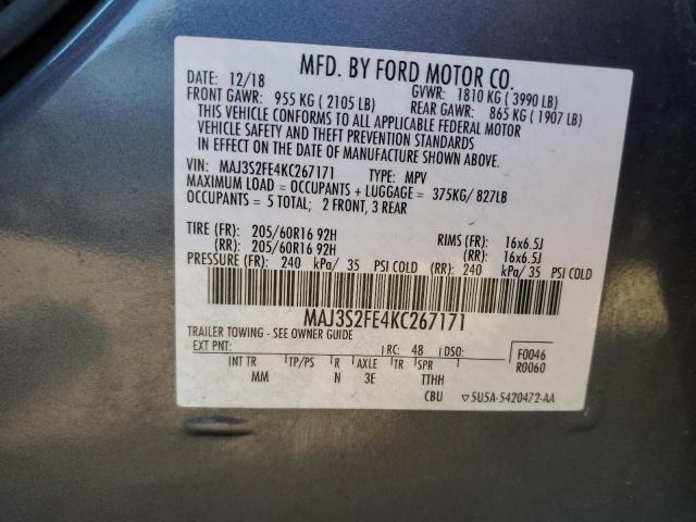 MAJ3S2FE4KC267171 Ford ECOSPORT S