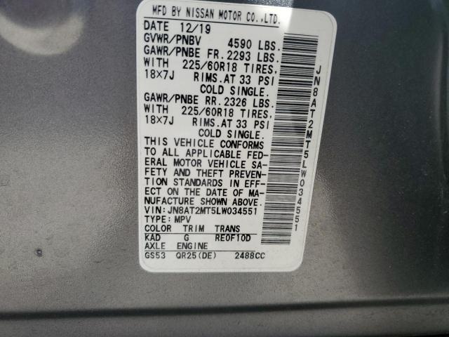 JN8AT2MT5LW034551 Nissan ROGUE S