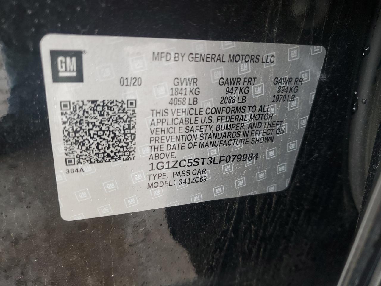 1G1ZC5ST3LF079984 CHEVROLET MALIBU 2020