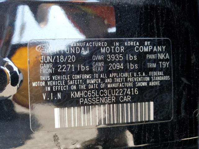 2020 HYUNDAI IONIQ BLUE - KMHC65LC3LU227416