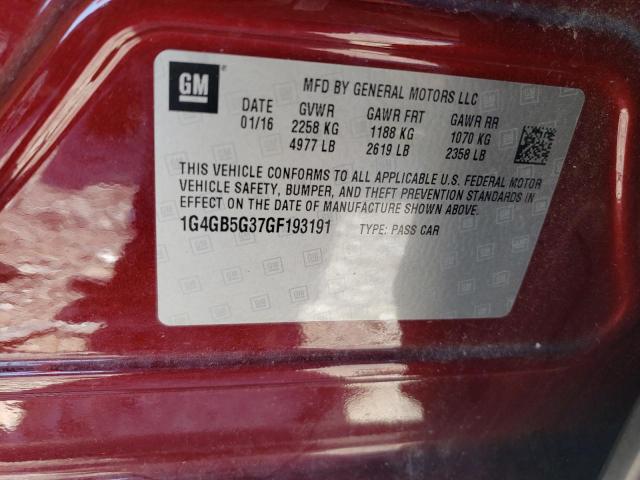 1G4GB5G37GF193191 Buick Lacrosse