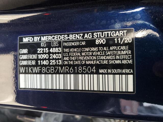 W1KWF8GB7MR618504 Mercedes-Benz C 63 Amg