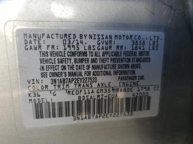 3N1AB7AP2EY227533 | 2014 NISSAN SENTRA S