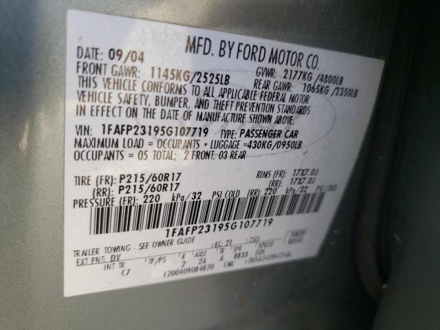 1FAFP23195G107719 2005 Ford Five Hundred Se