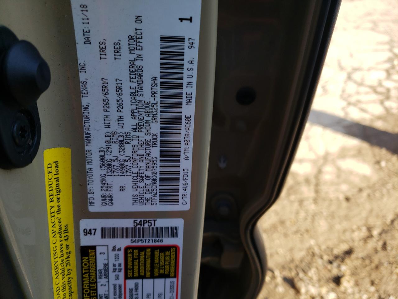 5TFAZ5CN0KX075953 TOYOTA TACOMA 2019