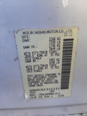 1N6BA0EC8CN315335 2012 Nissan Titan S