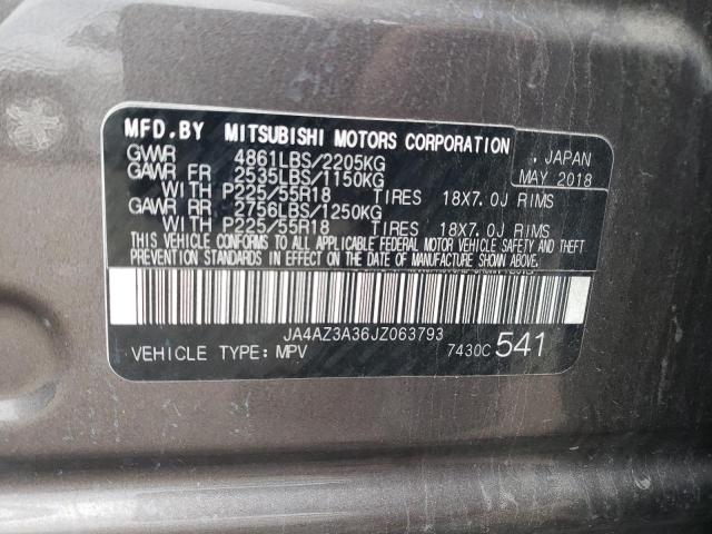 2018 MITSUBISHI OUTLANDER - JA4AZ3A36JZ063793
