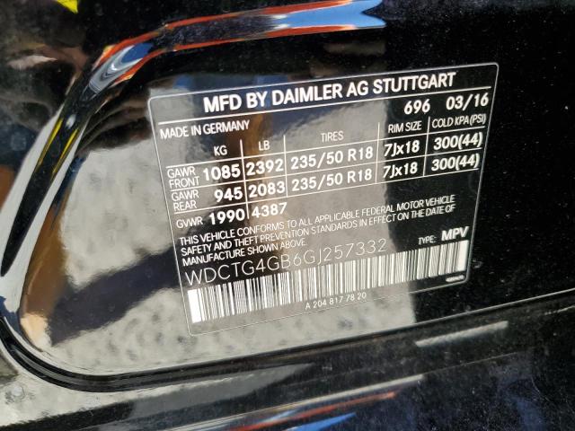 WDCTG4GB6GJ257332 Mercedes-Benz Gla 250 4matic