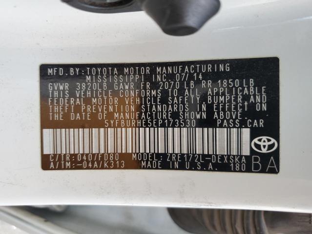 5YFBURHE5EP173530 Toyota COROLLA L