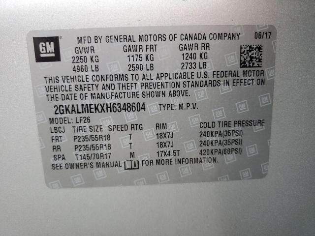 2GKALMEKXH6348604 GMC Terrain Sle