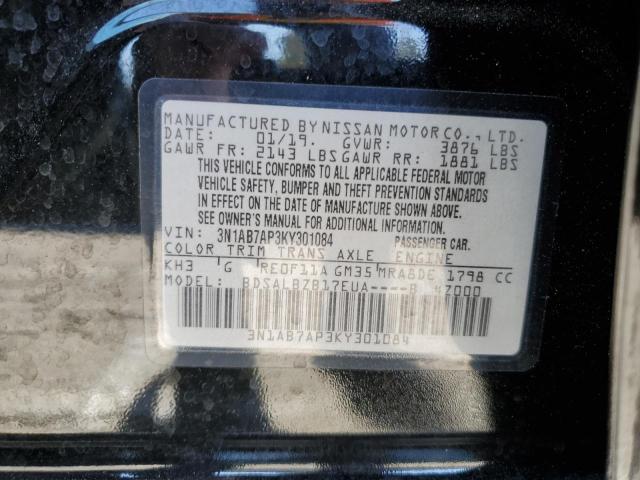 3N1AB7AP3KY301084 | 2019 NISSAN SENTRA S