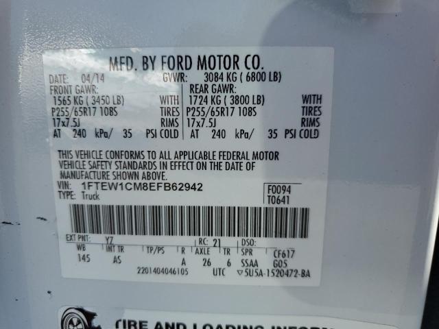 1FTEW1CM8EFB62942 Ford F150 Supercrew