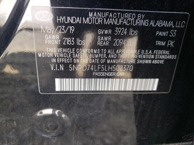 5NPD74LF5LH502370 Hyundai Elantra SE 10