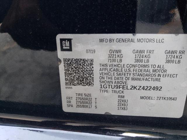1GTU9FEL2KZ422492 GMC Sierra K1500 Denali