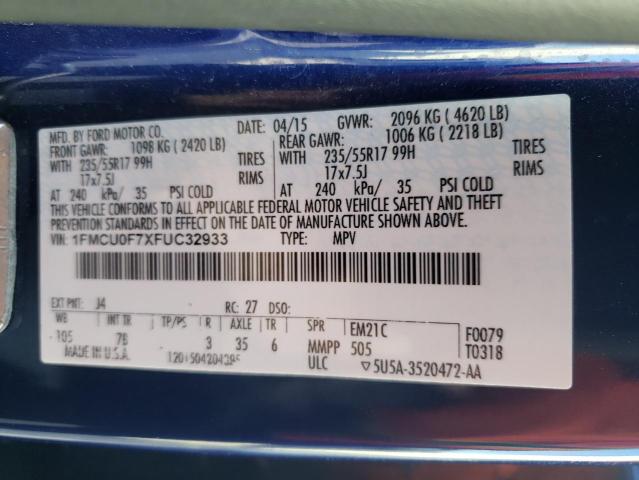 1FMCU0F7XFUC32933 Ford ESCAPE S
