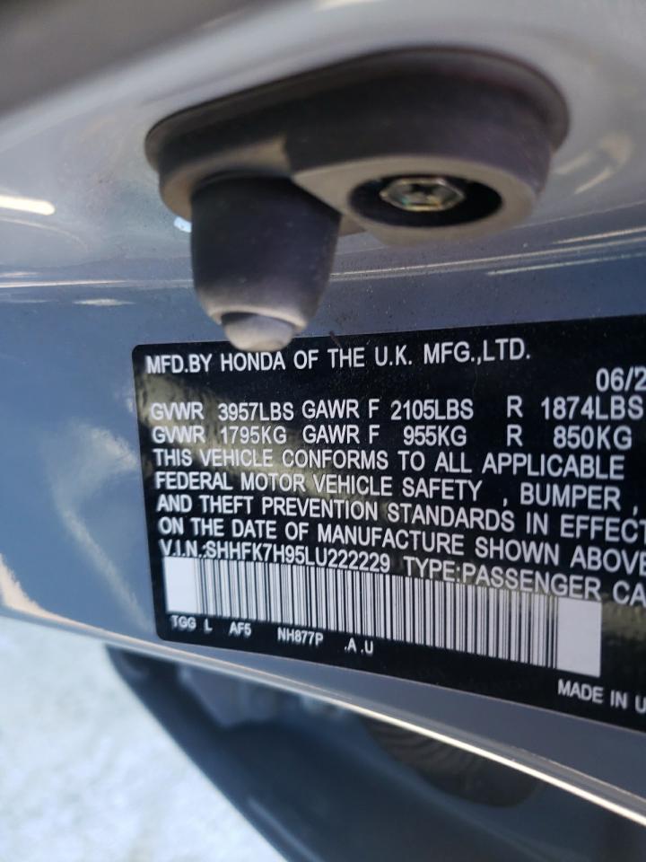 SHHFK7H95LU222229 HONDA CIVIC 2020