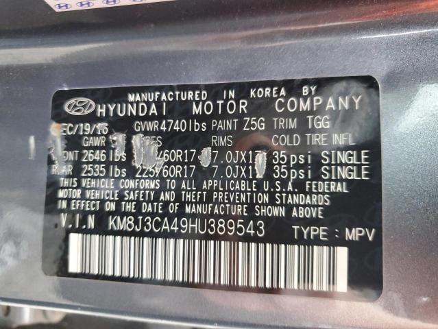 KM8J3CA49HU389543 Hyundai Tucson Limited