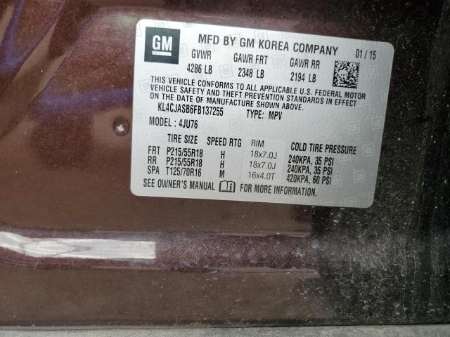 KL4CJASB6FB137255 Buick Encore