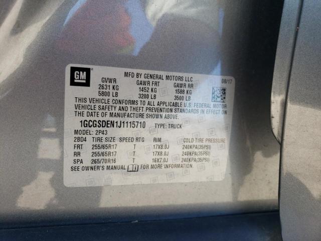 2018 CHEVROLET COLORADO Z - 1GCGSDEN1J1115710