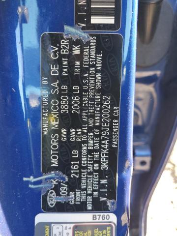 3KPFK4A79JE200262 KIA FORTE LX