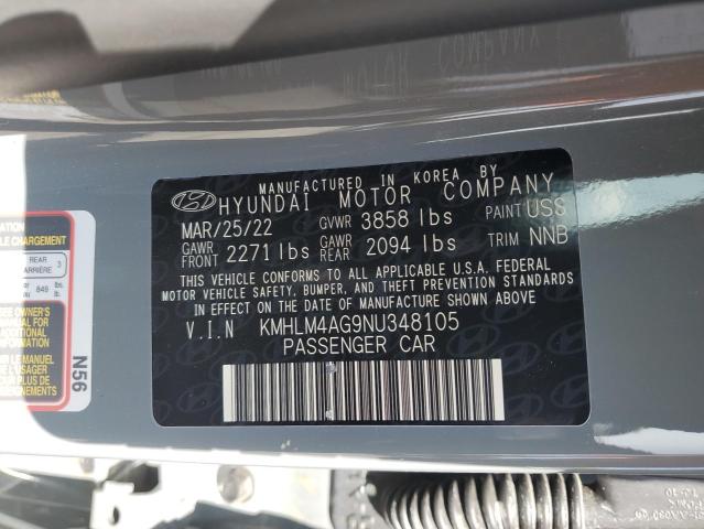 KMHLM4AG9NU348105 Hyundai Elantra SE 10