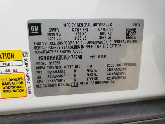 2017 CHEVROLET TRAVERSE L - 1GNKRHKD5HJ174740