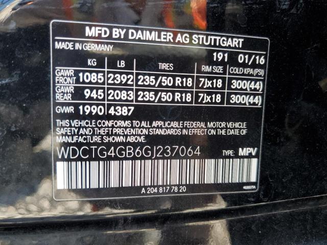 WDCTG4GB6GJ237064 Mercedes-Benz Gla 250 4matic