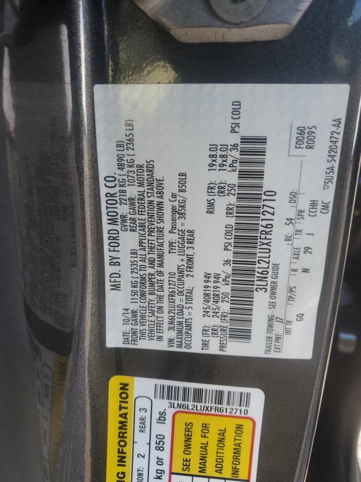 3LN6L2LUXFR612710 2015 Lincoln Mkz Hybrid