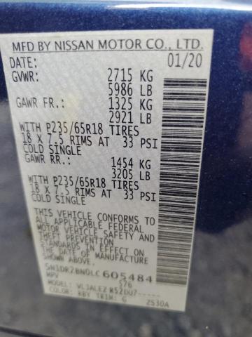 5N1DR2BN0LC605484 Nissan Pathfinder Sv