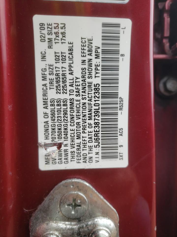 5J6RE38739L012385 2009 Honda Cr-V Exl