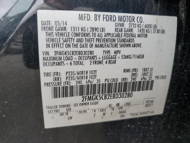 2FMGK5C82EBD30280 Ford FLEX SEL