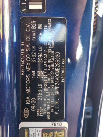 3KPF24AD0ME286930 KIA FORTE FE