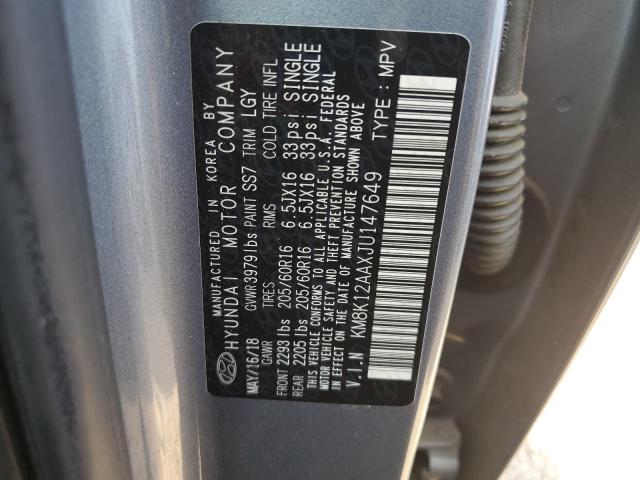 KM8K12AAXJU147649 Hyundai Kona Se