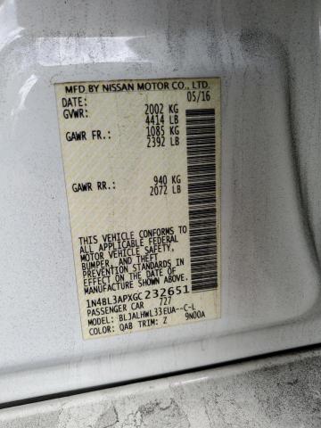 1N4BL3APXGC232651 Nissan Altima 3.5sl