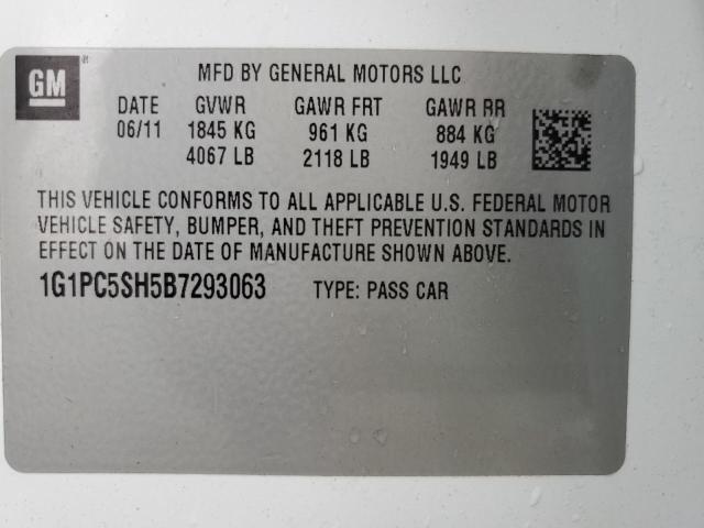 1G1PC5SH5B7293063 2011 Chevrolet Cruze Ls