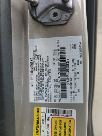 3FA6P0SU3FR281375 | 2015 FORD FUSION TIT