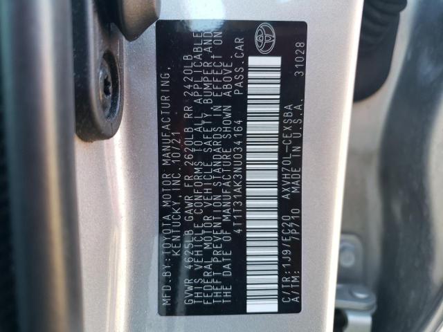 2022 TOYOTA CAMRY NIGH - 4T1T31AK3NU034164