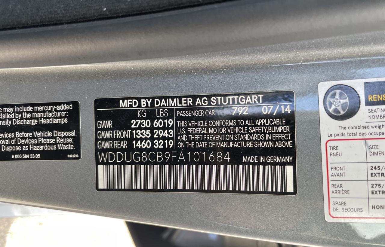 WDDUG8CB9FA101684 2015 Mercedes-Benz S 550