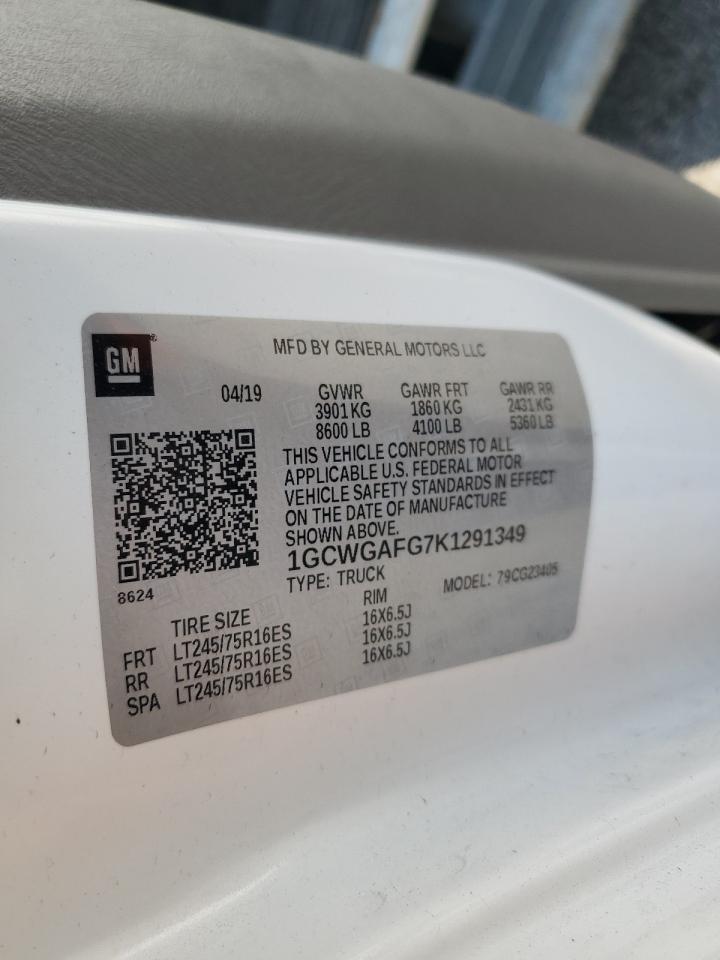 1GCWGAFG7K1291349 CHEVROLET EXPRESS 2019