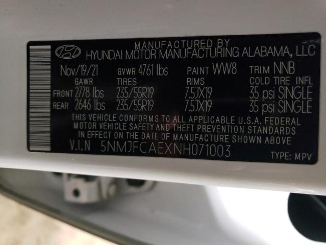 5NMJFCAEXNH071003 | 2022 HYUNDAI TUCSON SEL