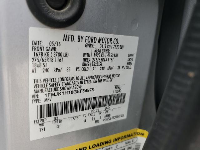 1FMJK1HT8GEF54978 Ford Expedition El Xlt