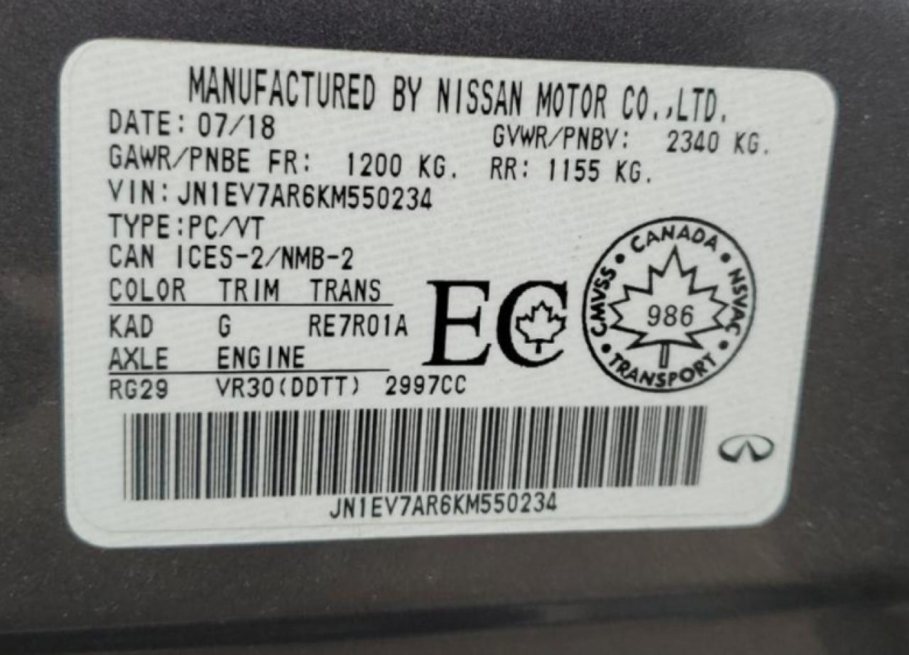 JN1EV7AR6KM550234 2019 Infiniti Q50 Luxe