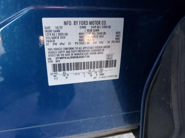 2FMPK4J98NBA93736 Ford EDGE SEL