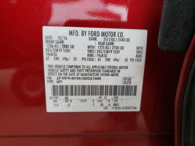 2FMPK4K96GBB23446 2016 FORD EDGE, photo no. 12