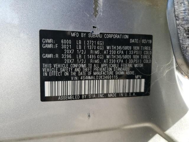 4S4WMALD2K3460115 Subaru Ascent Limited