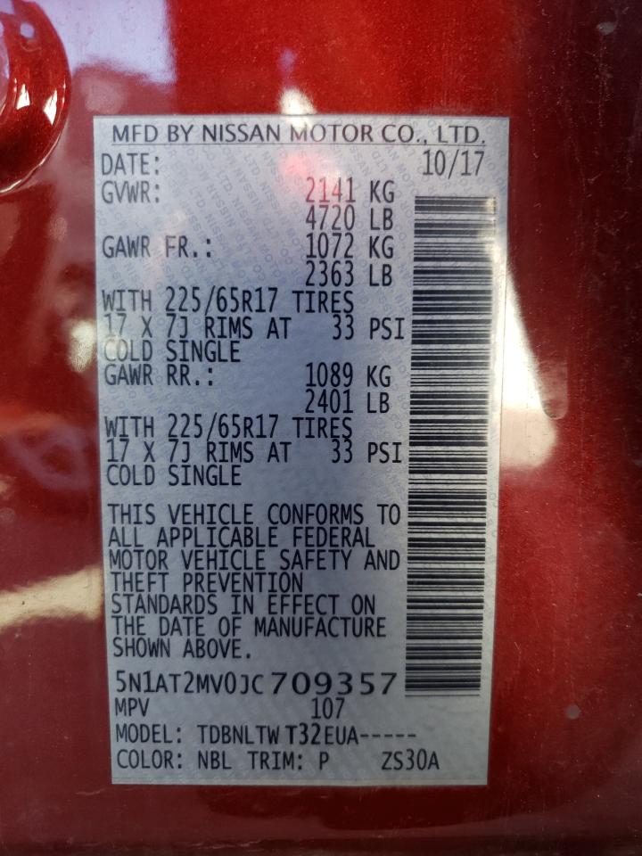 5N1AT2MV0JC709357 NISSAN ROGUE 2018