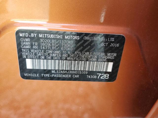 2017 MITSUBISHI MIRAGE GT ML32A5HJ3HH015169