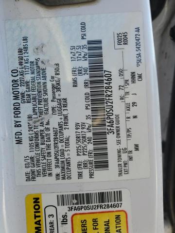 3FA6P0SU2FR284607 Ford Fusion Titanium Phev