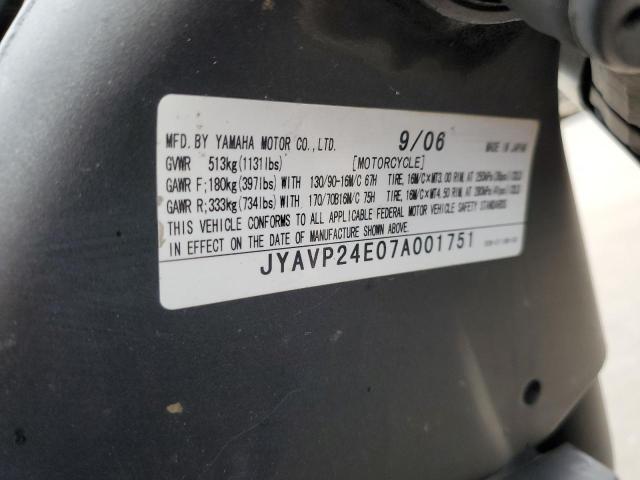 2007 YAMAHA XVS1300 A JYAVP24E07A001751
